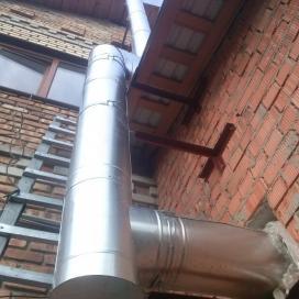 Монтаж твердотопливного котла и дымохода